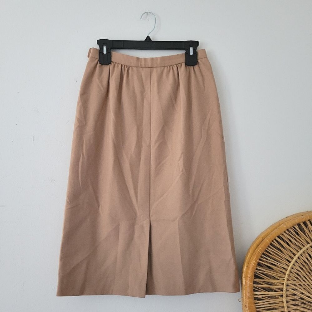 Pendleton Tan 100% Virgin Wool Pencil Skirt Petites 8 - Picture 6 of 7